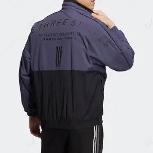 【adidas 愛迪達】外套 男款 運動外套 保暖 黑紫 HM2694