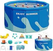 Non-Inflatable Swimming Pool | Portable Family Bathing Tub Swimming Pool,Round Swimming Pool for Outdoor, Indoor, Backyard, Garden, Balcony, Beach