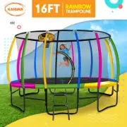 New 16ft Trampoline Free Safety Net Spring Pad Cover Mat Ladder Basketball Set