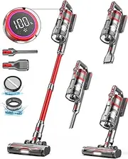 dsorupa SmartVac Pro Cordless Vacuum Cleaner, 45Kpa/550W Vertical Stick Vacuum with Led Screen, Max Run Time 60 Minutes, Black, Portable, Ideal for Carpet, Hard Floor, Pet Hair Removal