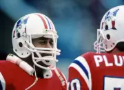 Offensive linemen Brian Holloway and Art Plunkett New England Patr- Old Photo