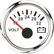 52mm Marine Voltmeter 8-16V/16-32V Volt Meter Gauge Car Voltage Gauges for Boat Car Truck Motorcycle RV Red Backlight 12V/24V Voltmeter(WS 18-32V)