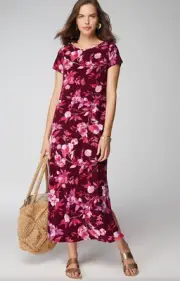 J.Jill ~ XL ~ NEW Gorgeous Cap-Sleeve Maxi Dress ~ NWT (2N1)