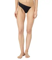 Norma Kamali 296416 Women's Snake Mesh Bikini Bottoms, Black/Nude, M