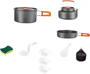 Amagogo Camping Cookware Set Cooking Utensils Set Portable Frying Pot Cooking Pot for Trekking Outdoor Fishing Campfire Backpacking