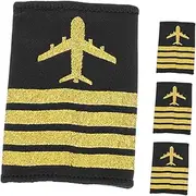 [HORIALENCE] Pilot Shoulder Boards Airline Captain Epaulets Soft Cosplay Epaulets Captain Uniform Bars Flight Attendant Uniform Accessory