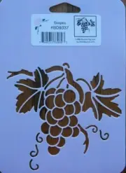 Stencil Grapes Paint Crafts BD9337 Home decor StenSource journals fruit leaves