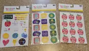 3 Packs Assorted Yearbook Sticker Packs 6 Sheets Total Target 72 Stickers