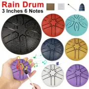 3 Inches 6 Notes Rain Drum Rain Drum Instrument Mini Handpan Drum Outdoor Rain