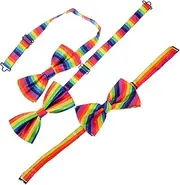 [WRITWAA] 3pcs Rainbow Striped Bow Tie Banquet Bowties Classic Bowties Colorful Bow Tie Pride Bowtie Poker Bow Ties Mens Bow Ties Pride Costume Accessories Lgbt Bow Tie Girl Bowtie Polyester