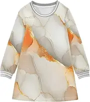 [Caihoyu] Baby Girls' Long-Sleeved Dress Toddler Stylish Basic Dress, Multicolor01, 4 Years