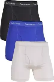 NIB Calvin Klein Mens Boxer Brief X-Large 3 Pack Stretch Cotton White Blue Black