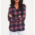 American Eagle Button Up Plaid Long Sleeve Top Shirt Red Small
