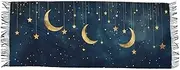 [AIXIWAWA] Women's Pashminas Scarf Golden Moon and Stars Print, Shawls Wrap Lightwight with Tassel for Evening Dress Dinner Party, Multicolor