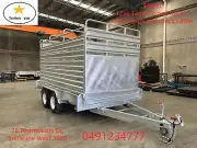 12x6 tandem box trailer with ramps and stock cattle crate centre divider 3 way