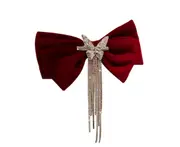 L14 Shiny Tassel Bow Hairpin Sweet Girl Top Clip Temperament Back Head Thick Hair Headdress for Ladies and Girls Shopping