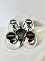 I KIT OF 4 BLACK/CHROME CH SUPREME WHEELS PLASTIC CENTER CAPS 3 1/4 OD