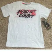 Boys Shirt AND1 White Basketball Monster On The Court Short Sleeve Tee-sz 14/16