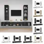 4x Wall-mounted TV Stereo Cabinet Lowboard Chipboard Multi Colours vidaXL