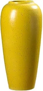 Flower Vase Yellow Ceramic Vase Home Restaurant Coffee Table Office Desktop Decoration Vase Retro New Chinese Vase 3 Home Decor (Size : C)