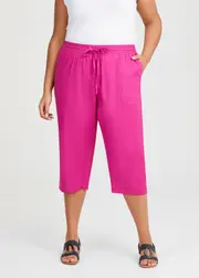[Taking Shape] Taking Shape Cotton Linen Culotte Size 16 in Orchid - Plus Size Women's Bottoms Orchid