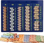 Coin Counter Money Tray Bundled with 64 Coin Wrappers