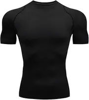 [Smatstyle] Men's Compression Shirt Short Sleeve Sports T-Shirt Training Shirt Elastic Quick-Drying Running Shirt