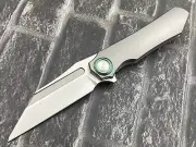TwoSun Folding Knife One Solid Titanium M390 Outdoor Pocket Knife TS195-Wave