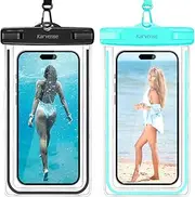 Waterproof Phone Pouch, Karvense 2 Pack Waterproof Phone Case/Holder for iPhone 13 12 11 Pro Max XR SE, Samsung Galaxy,Pixel, Cellphone Dry Bag for Vacation Essentials, Beach, Shower, Pool, Snorkeling