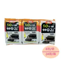 在飛比找momo購物網優惠-【海松】韓式海苔-麻油風味3.5g*6小包/袋(箱出24袋共
