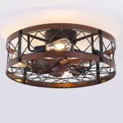 Retro Small Ceiling Fan with Light Remote Control, Ceiling Fans with Lights F...