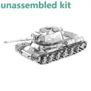 1:100 3D Metal Kits JS-2 Tank Model DIY Military Craft Display Scene Unassembled