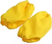 BRIGHTFUFU Chef Apron Set with Hat and Cooking Sleeve for Ages Yellow for Baking Painting and Role Play Activities Easy to Clean for Kitchen