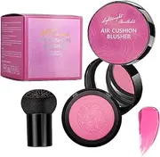 Cushion Blush | Cushion Liquid Blush with Mirror - Silky Cheek Tint with Mushroom Applicator, Natural Enhancer for Radiant Finish
