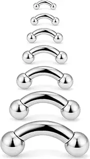 [Ocptiy] 16G 14G 12G 8G 6G 4G 2G Tongue Pa Ring Stretching Piercing Kit Set Stainless Steel Curved Belly Septum Cvh Prince Albert Glans Cock Peni Ring Barbell Piercing Jewelry Women Men 12mm-16mm