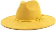 [Generic] Unisex Big Brim Suede Top Hat Jazz Fedora Hats Women Elegant Party Wedding Felt Cap Men Dress Hats