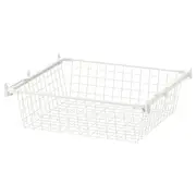 HJÄLPA wire basket with pull-out rail, white, 60x55 cm