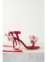 [Magda Butrym] Magda Butrym - Appliquéd Satin Sandals - Red - IT37 IT 37 Red