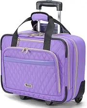 Travel Laptop Backpack with Wheels Rolling Backpack Laptop Backpack with USB Charging Port, Waterproof Carry on Backpack, Purple, 15.6inch, Business