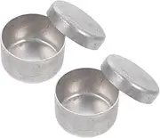 HEALEEP 2pcs Aluminum Weighing Bottles Round Tins Soil Sample Holders Jars Lab Equipment
