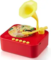Toddle Gramophone Musica Toys - Player Audio Books for Kids, 99 Cards Stories Songs Phonograph Record Player, Gift for Boys and Girls (Bright Red)