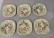 KELLER CHARLES MELAMINE GARDENIA PATTERN: SET OF 6 HORS D'OEUVRE PLATES
