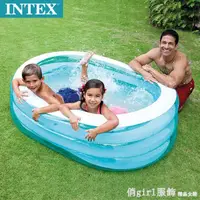 在飛比找樂天市場購物網優惠-INTEX57482透明橢圓水池兒童充氣遊泳池海洋球池全館特