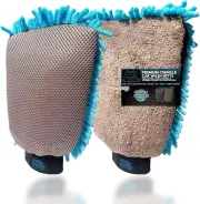® Premium Microfibre Chenille Car Washing Mitt 2 Pack | 2-In-1 Double-Sided Scru