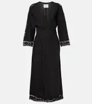 [Marant Etoile] Marant Etoile Veona linen and cotton midi dress AU 6 black