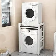 Drum Washing Machine Cabinet, Over Washer Machine Storage Unit, Stacking Kit For Washer And Dryer, Washing Machine Storage Shelf For Bathroom Kitchen Balcony Laundry Room, Bearing Capacity 300kg(White