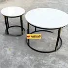 Round White Marble Console Table Top