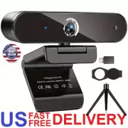 4K Full HD Autofocus Webcam with Microphone Tripod Lens Ring Light Streaming