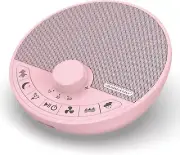 White Noise Sound Machine w/ 18 Sleep Sounds - Rechargeable - Bluetooth (PINK)