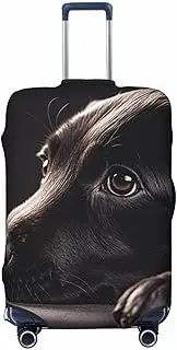 [STVYUKL] Black Labrador Puppy Luggage Cover Personalized Elastic Washable Suitcase Cover Luggage Protector Auti-Scratch Suitcase Case Protector Fits 18-32 Inch Luggage, Black, Small